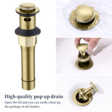 ZNTS Bathroom Faucet Brushed Gold with Pop up Drain & Supply Hoses 2-Handle 360 Degree High Arc Swivel 82832959