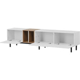 ZNTS Modern TV Stand for 80'' TV with 3 Doors, Media Console Table, Entertainment Center with Large WF302939AAK