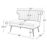 ZNTS Cadmus Armless Loveseat FUCHSIA W1137141122