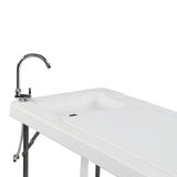 ZNTS Folding Portable Fish Fillet & Hunting & Cutting Table with Sink Faucet 08732906