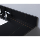ZNTS Montary 43inch bathroom stone vanity top black gold color with undermount ceramic sink and three W509128647