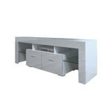ZNTS Household Decoration LED TV Cabinet with Two Drawers White 02686432