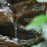 ZNTS 9x5x14" Indoor Brown Wood-Look Water Fountain, 4-Tier Polyresin Cascading Wood Tabletop Fountain W2078124474