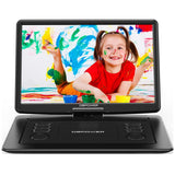 ZNTS DBPOWER 17.9" Portable DVD Player with 15.6" Large HD Swivel Screen, 6 Hour Rechargeable Battery, 75049912