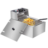 ZNTS EH81 2500W MAX 110V 6.3QT/6L Stainless Steel Single Cylinder Electric Fryer US Plug 96137619