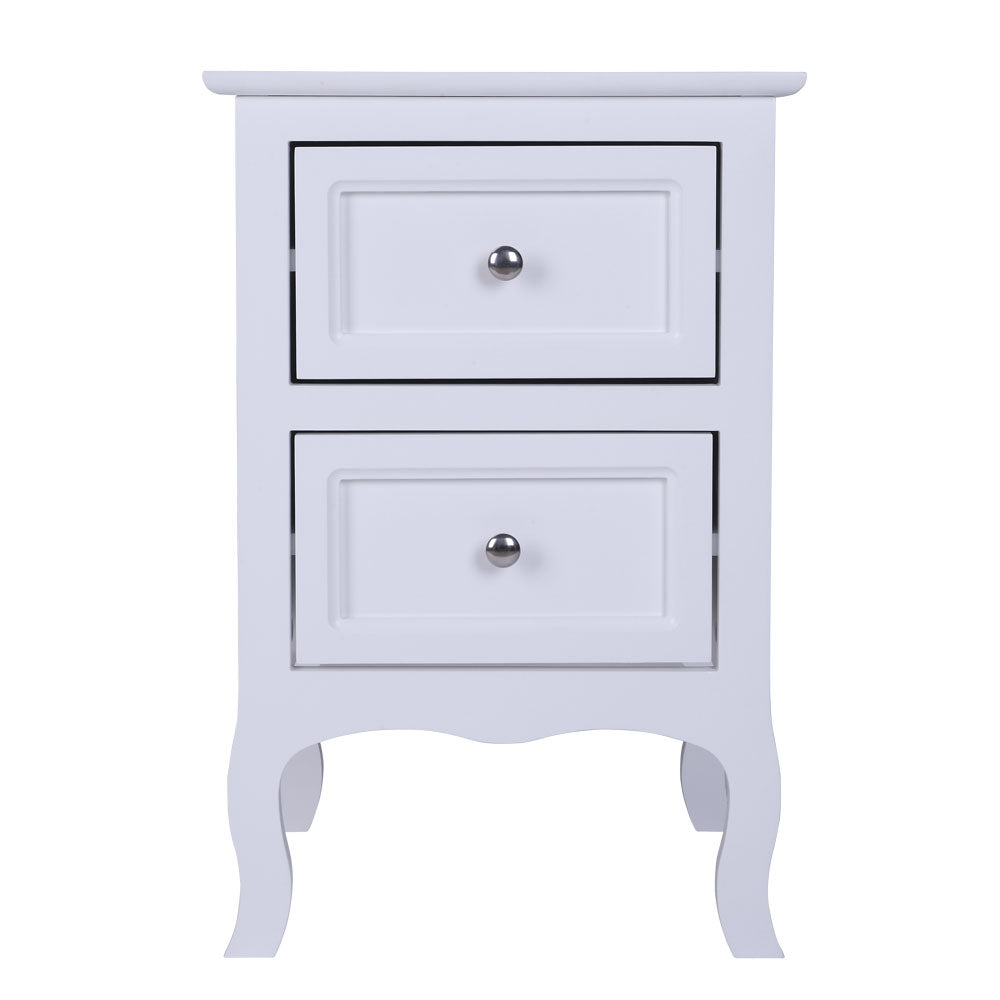 ZNTS Country Style Two-Tier Night Table Large Size White 38797159