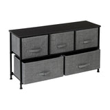 ZNTS 2-Tier Wide Closet Dresser, Nursery Dresser Tower with 5 Easy Pull Fabric Drawers and Metal Frame, 23359523