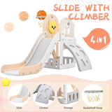 ZNTS Toddler Climber and Slide Set 4 in 1, Kids Playground Climber Freestanding Slide Playset with PP304158AAH