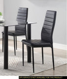 ZNTS Modern Style Black Metal Finish Side Chairs 2pc Set Faux Leather Upholstery Contemporary Dining Room B011P156153