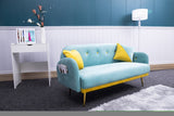 ZNTS 2156 sofa includes 2 pillows 58" blue velvet sofa for small spaces W127866466