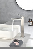 ZNTS Waterfall Spout Bathroom Faucet,Single Handle Bathroom Vanity Sink Faucet matt black W92867776