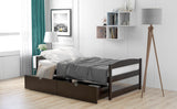 ZNTS Twin size platform bed, with two drawers, espresso WF195910AAP