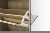 ZNTS Natural Rattan Shoe Cabinet with 4-Tier Shoe Storage Cabinet Wood 4 Door Free Standing Shoe W68856584