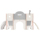 ZNTS Kids Slide Playset Structure 7 in 1, Freestanding Spaceship Set with Slide, Arch Tunnel, Ring Toss PP322884AAH