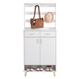 ZNTS Entryway Bedroom Armoire,Shoe Cabinet,Wardrobe Armoire Closet, Drawers and Shelves, Handles, Hanging 71384021