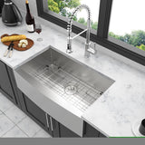 ZNTS 30 Farmhouse Sink - 30 Inch Kitchen Sink Stainless Steel 18 gauge Apron Front Kitchen Sink W124371003