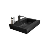 ZNTS BB02-24-109, Integrated engineered quartz basin WITHOUT drain and faucet, matt black color W1865107120