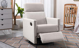 ZNTS Modern Upholstered Rocker Nursery Chair Plush Seating Glider Swivel Recliner Chair, Tan PP297876AAT