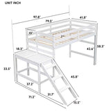 ZNTS Twin Loft Bed with Platform, ladder,White W50482276