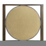 ZNTS Round Wall Mirror with Rectangular Wooden Frame, Brown B05671912