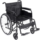 ZNTS HealSmart Lightweight Wheelchair with Swing Away Elevating Leg Rest, Black ,19" Seat W113447993