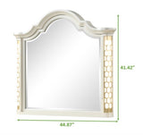 ZNTS Jasmine Mirror with side LED lightning made with Wood in Beige 659436010604