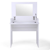 ZNTS White Vanity Sets, Makeup Vanity Table with Flip up Mirror Bedroom Dresser Table Jewelry Storage W104158392