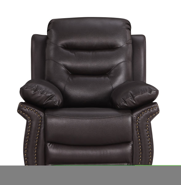 ZNTS Global United Leather Air Upholstered Reclining Chair with Fiber Back B05777733