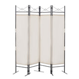 ZNTS 4-Panel Metal Folding Room Divider, 5.94Ft Freestanding Room Screen Partition Privacy Display for W2181P145309
