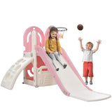 ZNTS Toddler Climber and Slide Set 4 in 1, Kids Playground Climber Freestanding Slide Playset with PP297713AAH