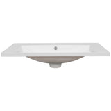 ZNTS 30" Single Bathroom Vanity Top with White Basin, 3-Faucet Holes, Ceramic, White WF283479AAK
