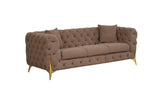 ZNTS Contempo Modern Style Buckle Fabric Sofa Made with Wood in Brown B009139145