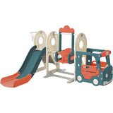 ZNTS Kids Swing-N-Slide with Bus Play Structure, Freestanding Bus Toy with&Swing for Toddlers, Bus PP299290AAJ
