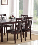 ZNTS Modern Contemporary 7pc Set Espresso Finish Unique Eyelet Back 6x Side Chairs Cushion Seats B011119001