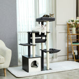 ZNTS Modern Cat Tree 6 Levels Wooden Cat Tower with Sisal Scratching Posts, Roomy Condo, Spacious Perch, 83723792