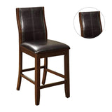 ZNTS Transitional Dining Room Counter Height Chairs Set of 2pc High Chairs only Brown Cherry Unique B011P156648