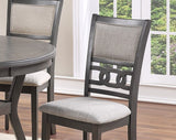 ZNTS Dining Room Furniture Grey Finish Set of 2 Side Cushion Seats Unique Back Kitchen Breakfast HS00F1812-ID-AHD