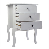 ZNTS European Bedside Table-Three Pumps White 14615600