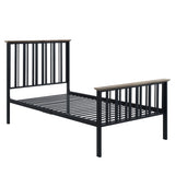 ZNTS ACME Zudora Twin Bed , Antique Oak & Black Finish BD01747T