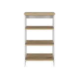 ZNTS Nashua 4-Shelf Linen Cabinet Light Oak and White B06280362