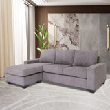 ZNTS Grey L Shaped Sectional Sofas for Living Room, Modern Reversible Sectional Couches for Bedrooms, B124P143651