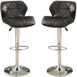 ZNTS Modern Kitchen Island Stools Black Faux Leather Stool Counter Chairs Set of 2 Adjustable B01149736
