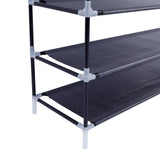 ZNTS Simple Assembly 10 Tiers Non-woven Fabric Shoe Rack with Handle Black 09118924