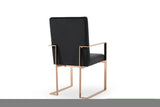 ZNTS Modrest Trea Modern Black Velvet & Rosegold Dining Chair B04961425