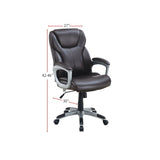 ZNTS Adjustable Height Office Chair with PU Leather, Brown SR011687