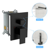 ZNTS Shower System with Waterfall Tub Spout,12 Inch Wall Mounted Square Shower System with Rough-in W124381871