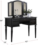 ZNTS Bedroom Contemporary Vanity Set w Foldable Mirror Stool Drawers Black Color HS00F4072-ID-AHD