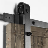 ZNTS 30 in. x 84 in. Sliding Barn Door with 5FT Barn Door Hardware Kit & Handle ,K Frame,Solid Spruce 82569458