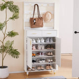 ZNTS Entryway Bedroom Armoire,Shoe Cabinet,Wardrobe Armoire Closet, Drawers and Shelves, Handles, Hanging 71384021