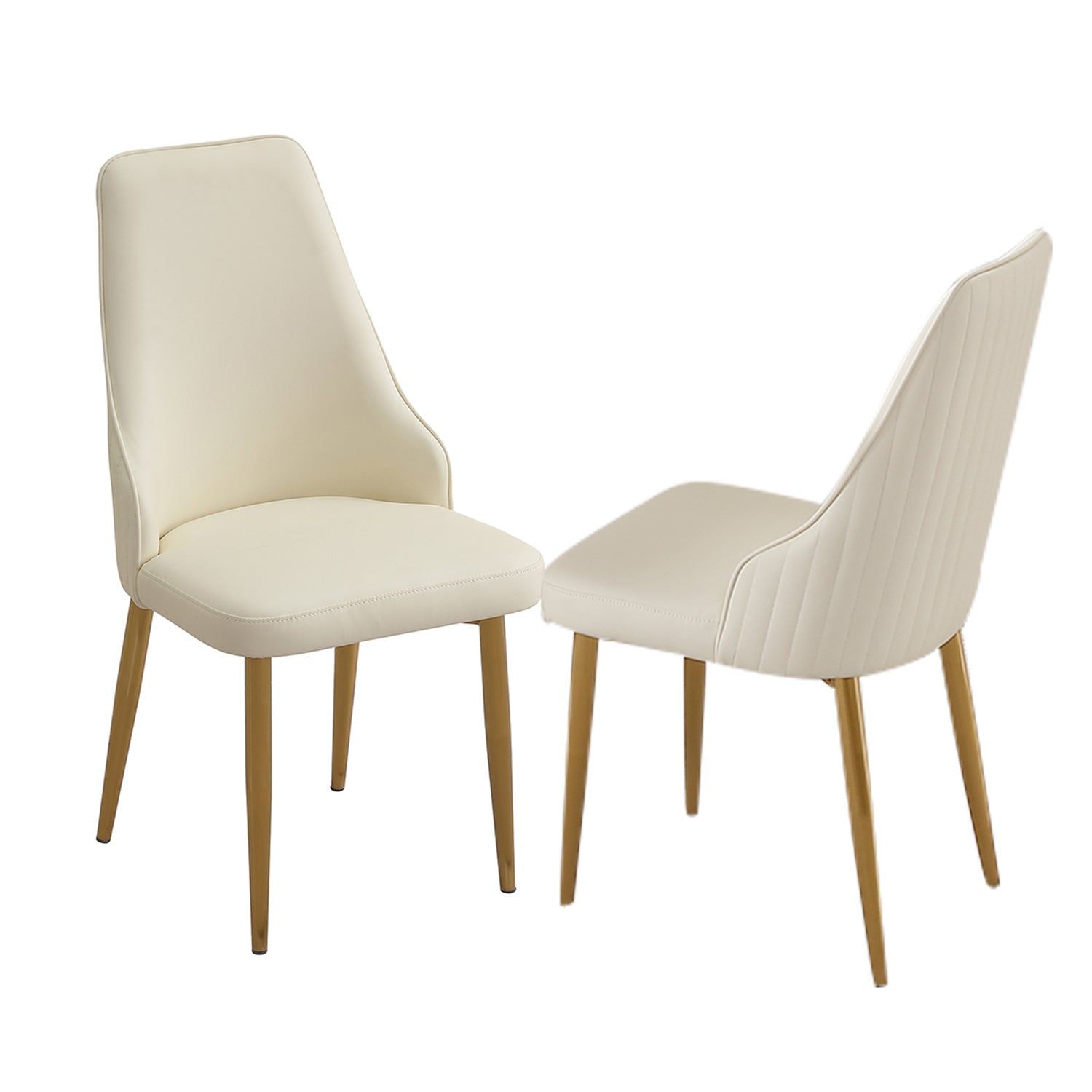 ZNTS Dining Chair with PU Leather White strong metal legs W50960341